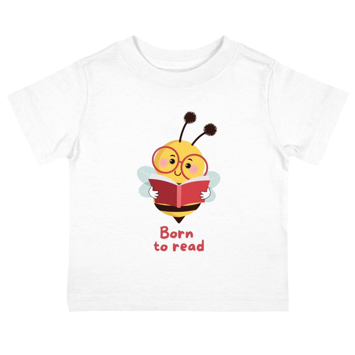 white toddler t-shirt with 'bee' design